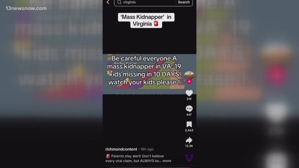 Virginia mass kidnapping rumors are fake, police say